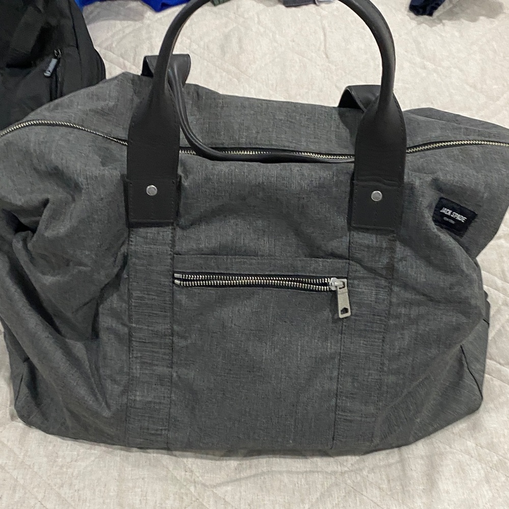 Jack Spade Gray Duffel Bag with Black Handles